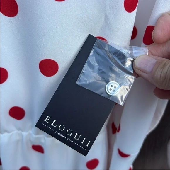 NWT Eloquii Tiered Polka Dot Dress White
Red Size 22 - Picture 6 of 13